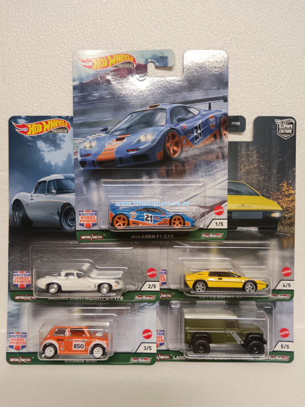 Hot Wheels British Horsepower complete set of 5 cars